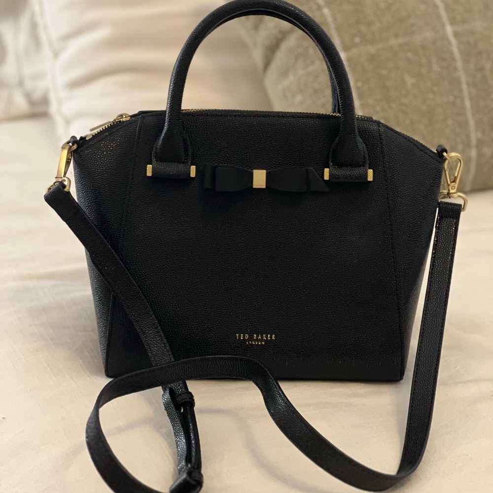 Ted Baker Black and Gold Satchel with Bow Detail